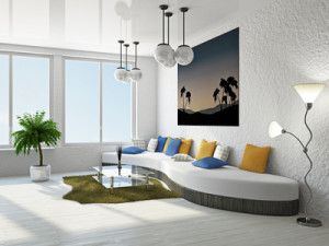 Livingroom with big sofa